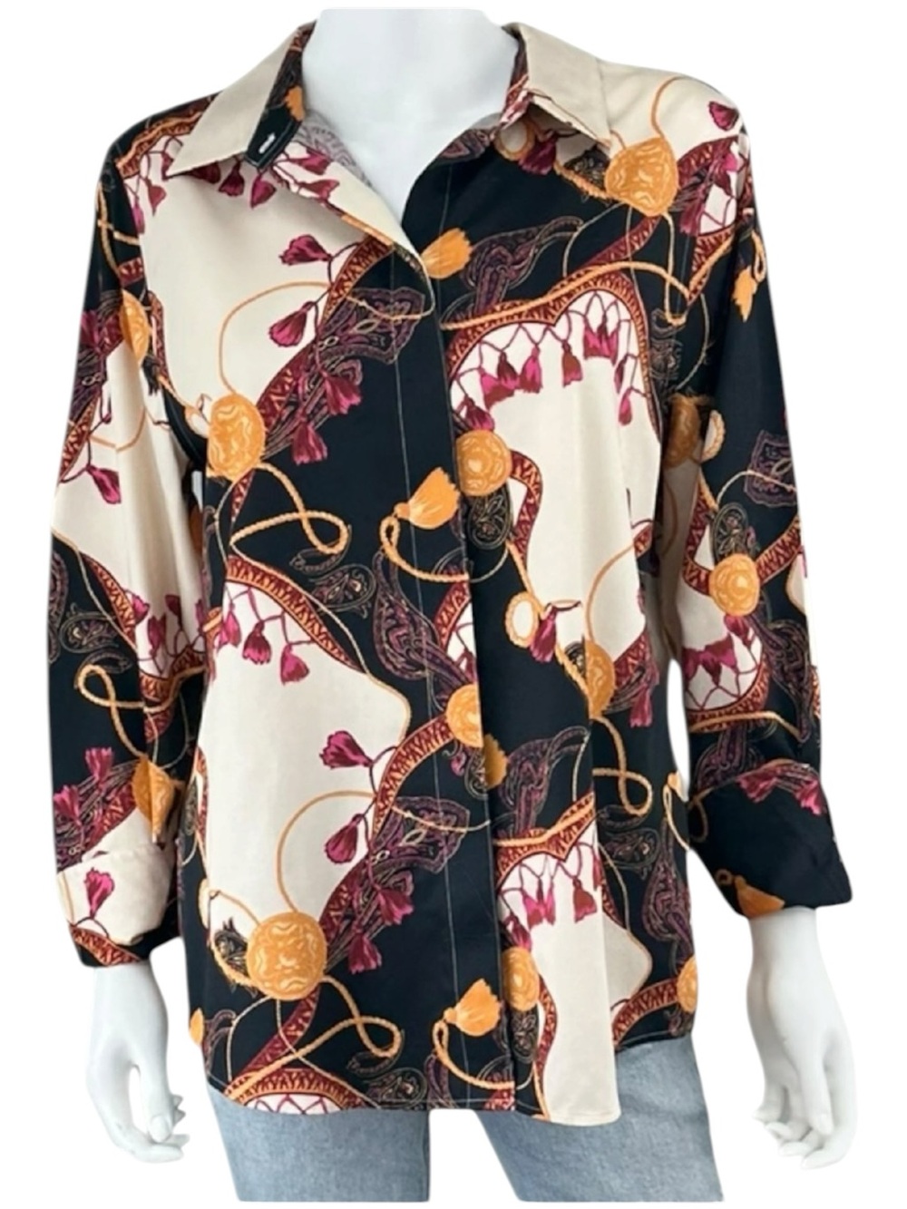 Chico's NWT Chic Status No Iron Button-down Shirt Size L F0788